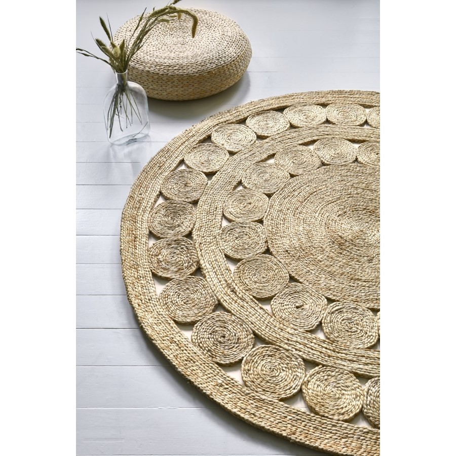 Round Hand Woven Jute Rug 150x150cm - Zira