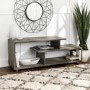 Grey Wash TV Stand with Open Shelves - Foster