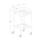 White Metal Drinks Trolley with Glass Shelves - Foster