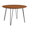 Foster Round Dining Table in Wood &amp; Hairpin Metal Legs