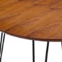 Foster Round Dining Table in Wood & Hairpin Metal Legs