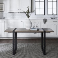 Foster Rectangular Dining Table in Wood & Metal