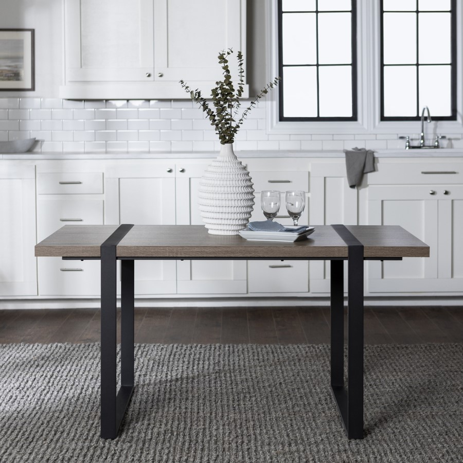 Foster Rectangular Dining Table in Wood & Metal