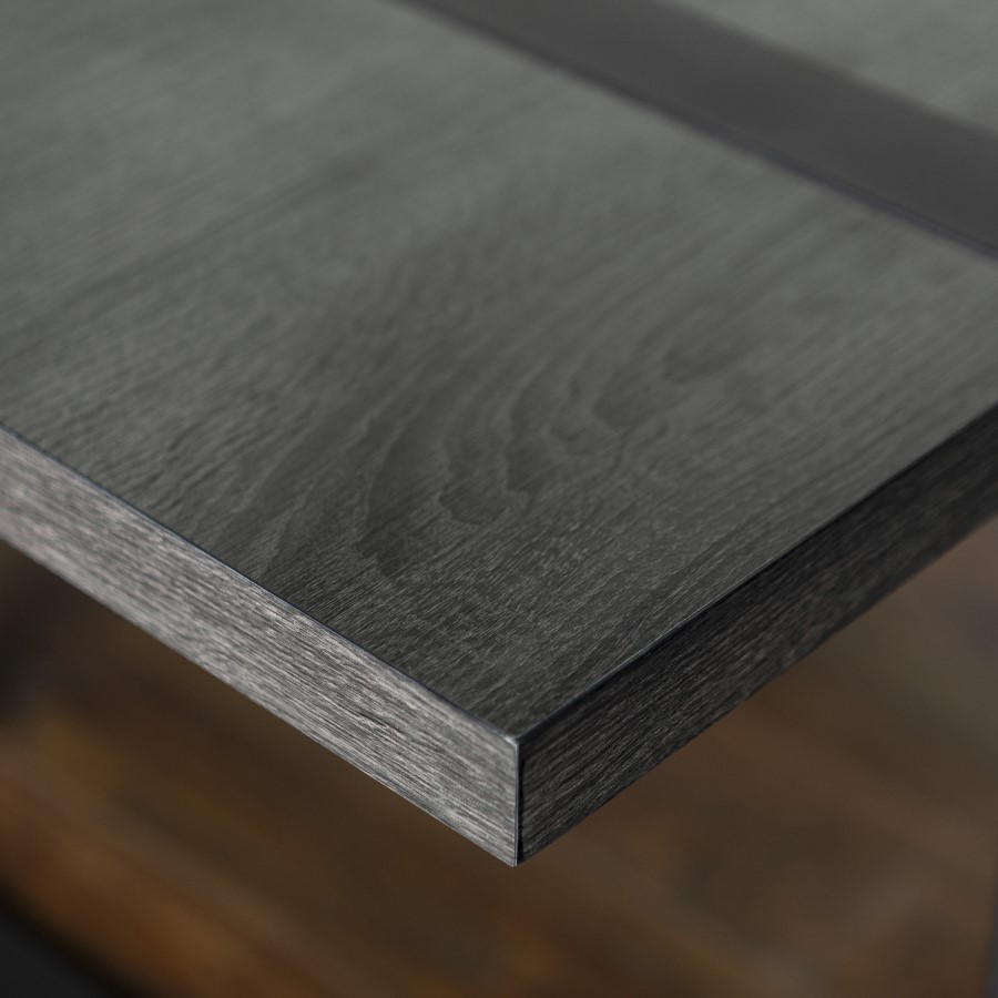 Foster Grey Dining Table in Wood & Metal Legs