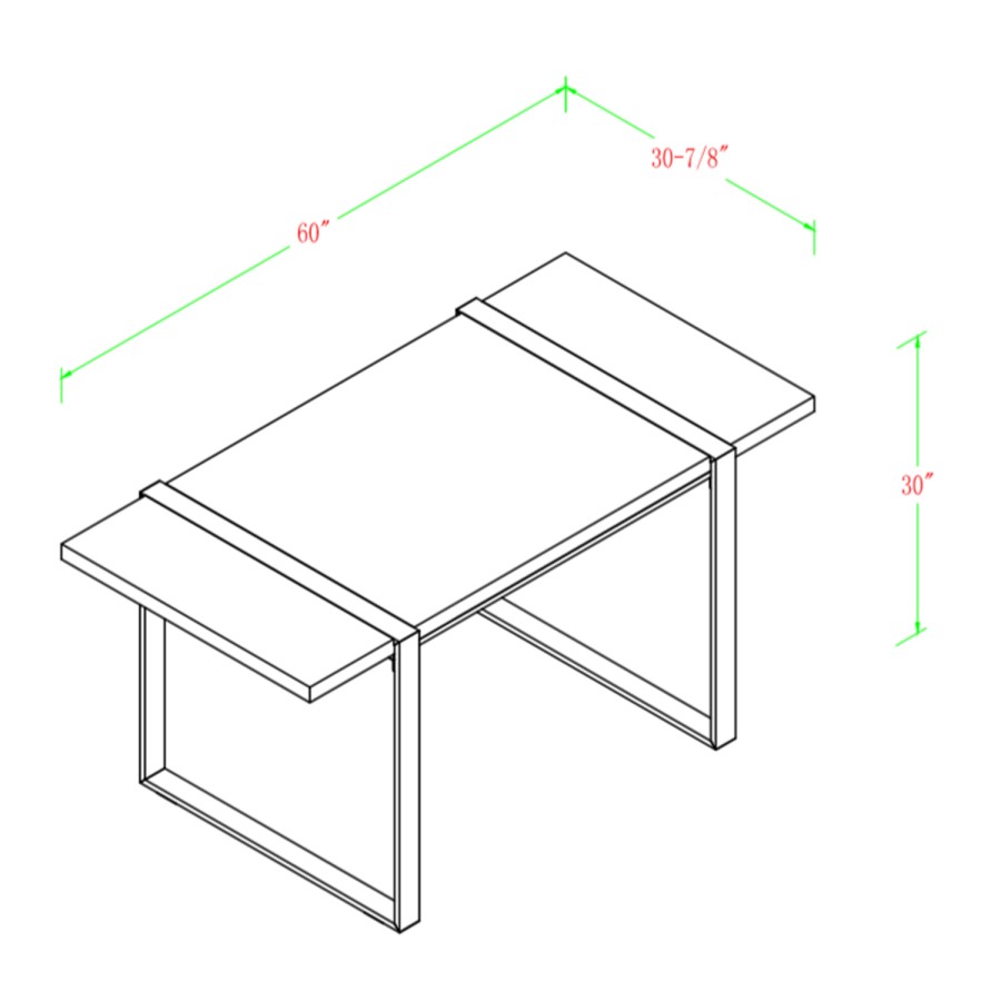 Foster Grey Dining Table in Wood & Metal Legs
