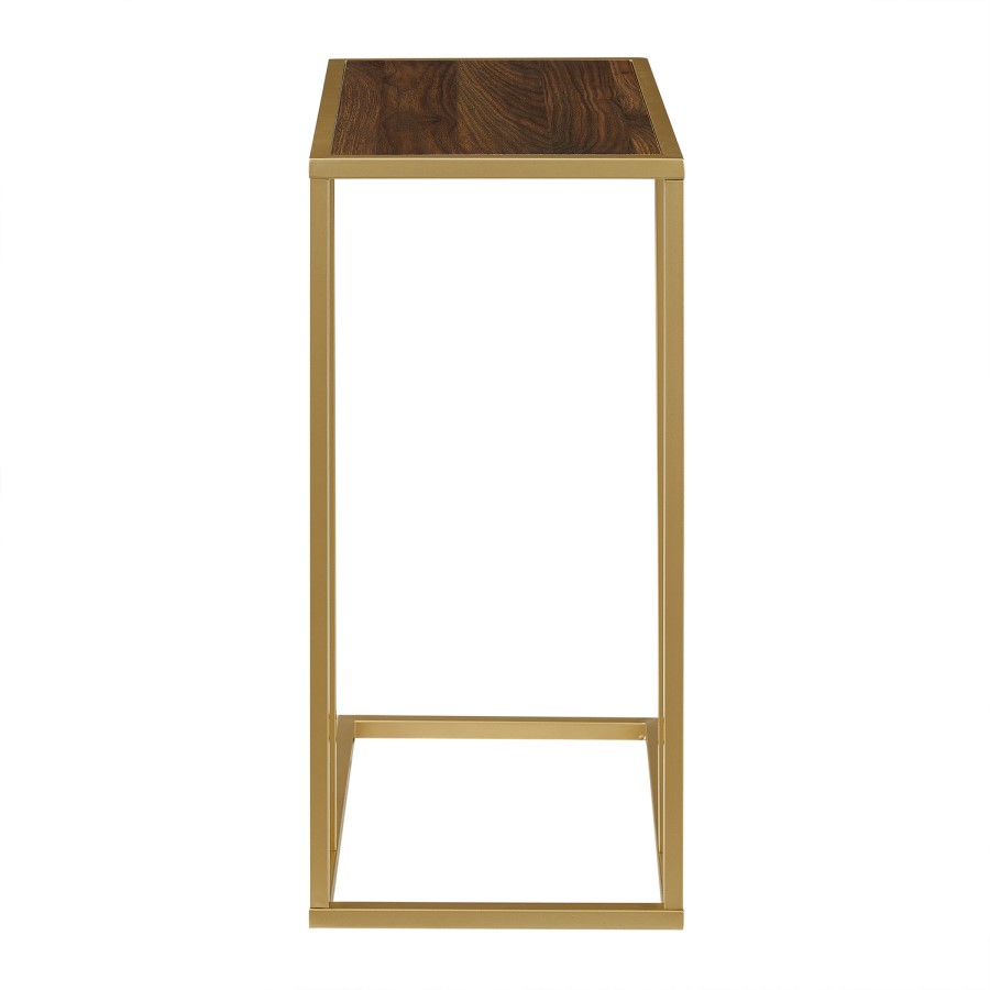 Foster Wooden Side Table with Gold Frame