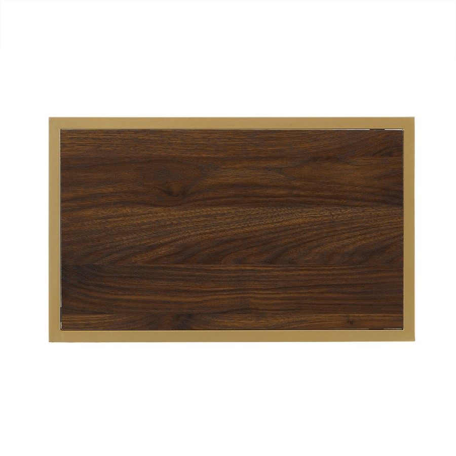 Foster Wooden Side Table with Gold Frame