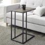 Foster Wooden Side Table with Dark Metal Frame