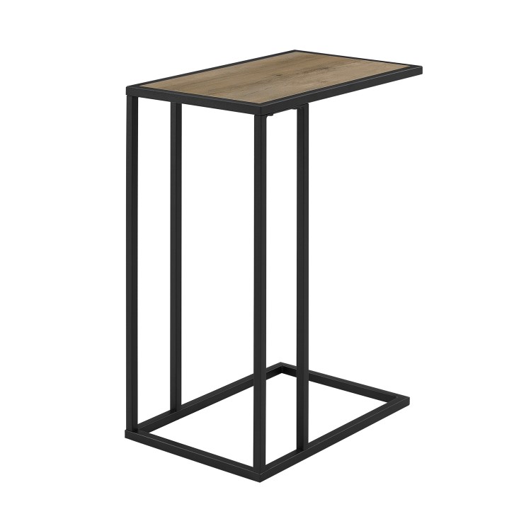 Foster Wooden Side Table with Dark Metal Frame