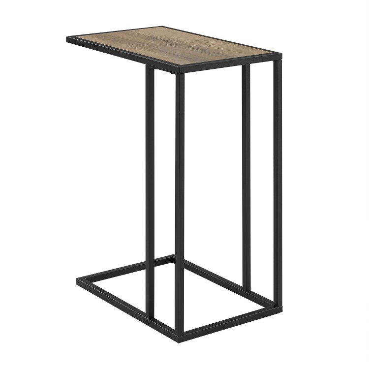 Foster Wooden Side Table with Dark Metal Frame