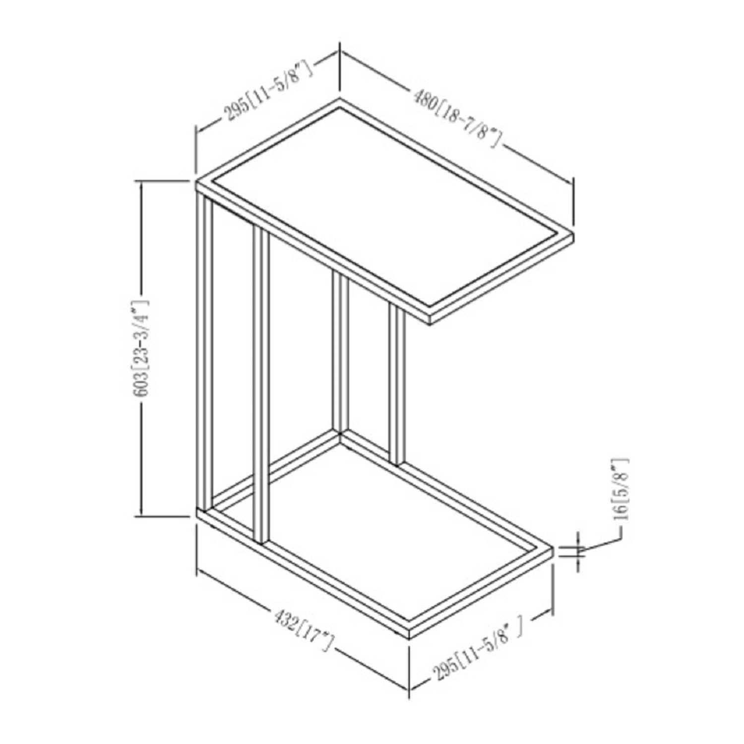 Foster Wooden Side Table with Dark Metal Frame - Furniture123