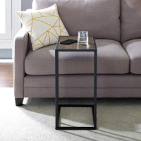 Foster Wooden Side Table with Light Wood Top & Metal Legs