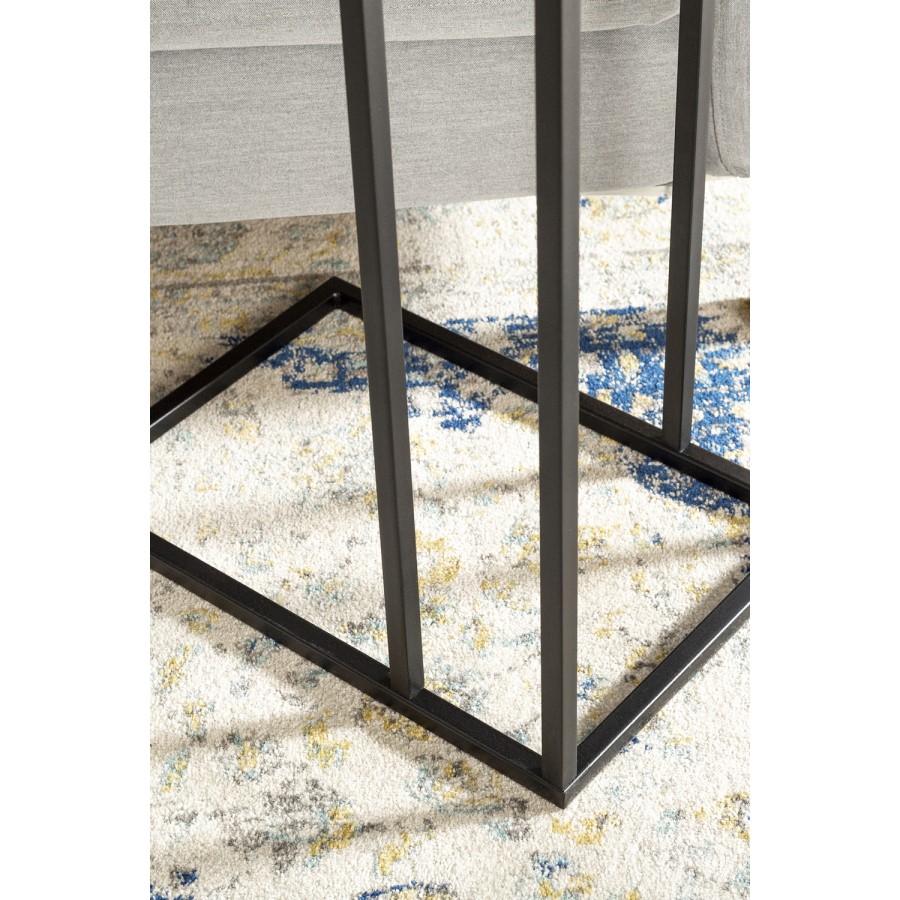 Foster Wooden Side Table with Light Wood Top & Metal Legs