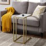 Foster White Side Table with Gold Frame