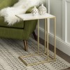 Foster White Side Table with Gold Frame