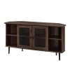 Walnut Effect Corner TV Unit with Storage - TVs up to 52&quot; - Foster