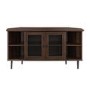 Walnut Effect Corner TV Unit with Storage - TVs up to 52" - Foster