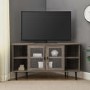 Grey Wash Corner TV Unit with Storage - TVs up to 52" - Foster