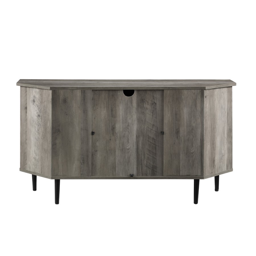 GRADE A1 - Grey Wash Corner TV Unit with Storage - TVs up to 52" - Foster