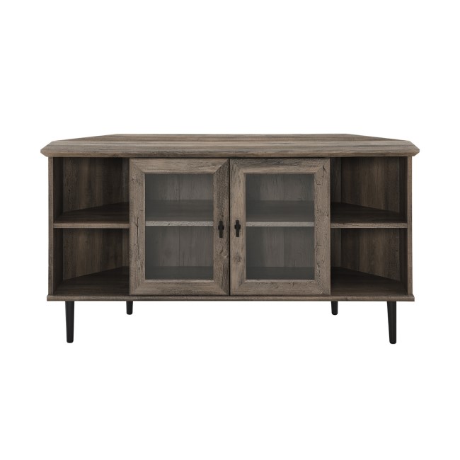 Grey Wash Corner TV Unit with Storage - TVs up to 52" - Foster