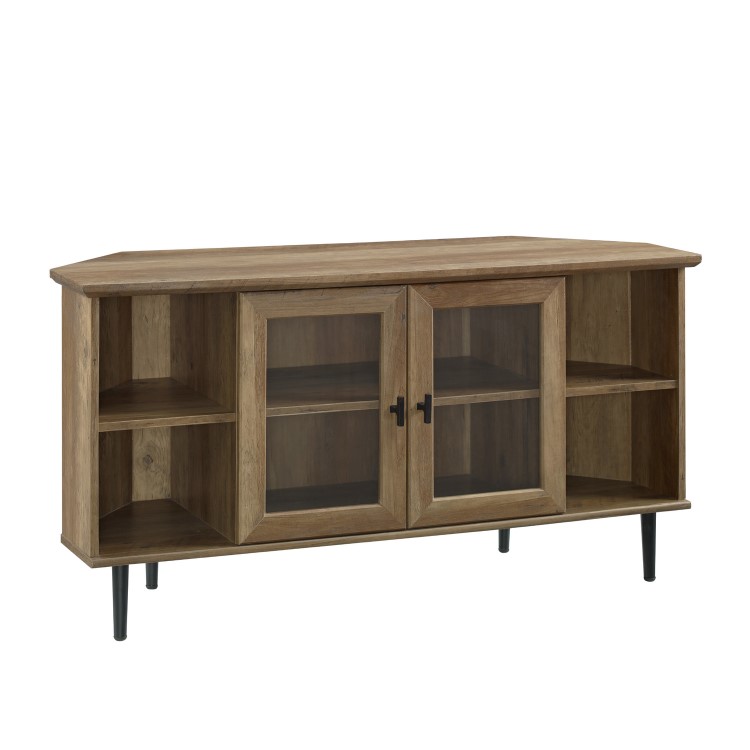 Oak Effect Corner TV Unit with Storage - TVs up to 52" - Foster