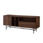 Dark Wood TV Unit with Black Metal - TVs up to 66" - Foster