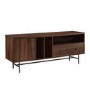 Dark Wood TV Unit with Black Metal - TVs up to 66" - Foster