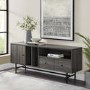 Grey Wash & Black TV Unit with Storage - TVs up to 66" - Foster