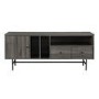 Grey Wash & Black TV Unit with Storage - TVs up to 66" - Foster