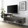 Grey Wash TV Stand with Open Shelves & Glass Panels - TVs up to 60" - Foster