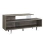 Grey Wash TV Stand with Open Shelves & Glass Panels - TVs up to 60" - Foster