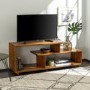 Foster TV Unit in Wood & Open Shelves