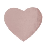 Ripley Blush Pink Faux Fur Heart Rug 80x100cm