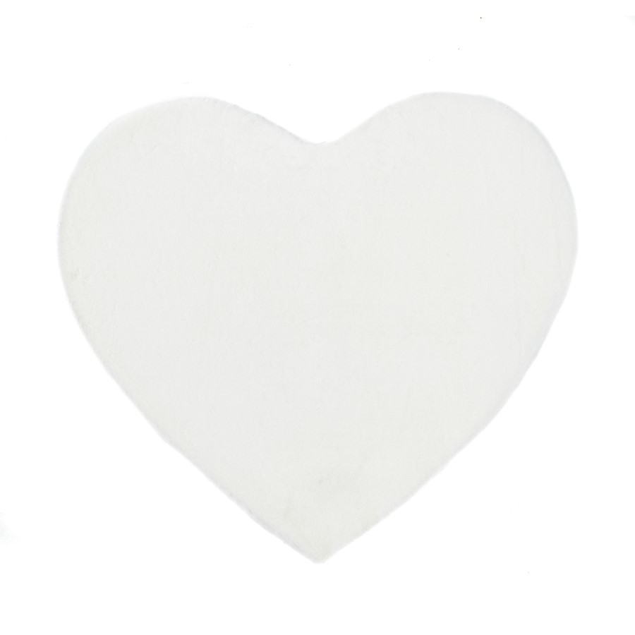 Ripley Ivory Faux Fur Heart Rug 80x100cm