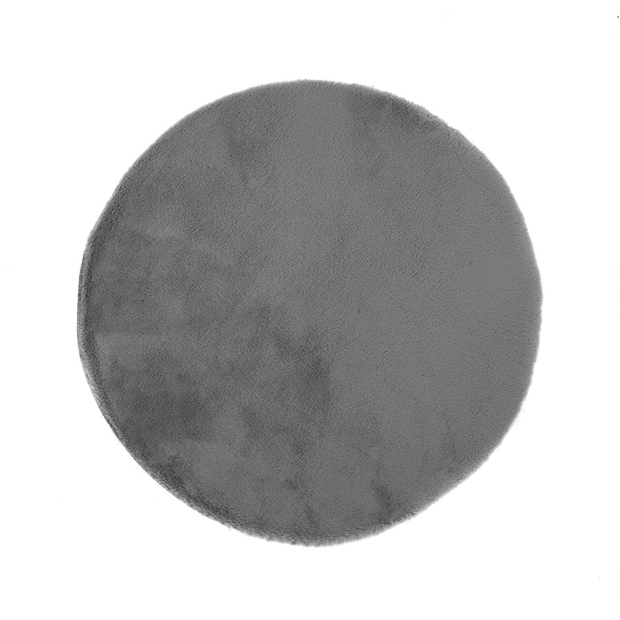 Ripley Grey Faux Fur Round Rug 100x100cm