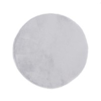 Ripley Silver Faux Fur Round Rug 100x100cm