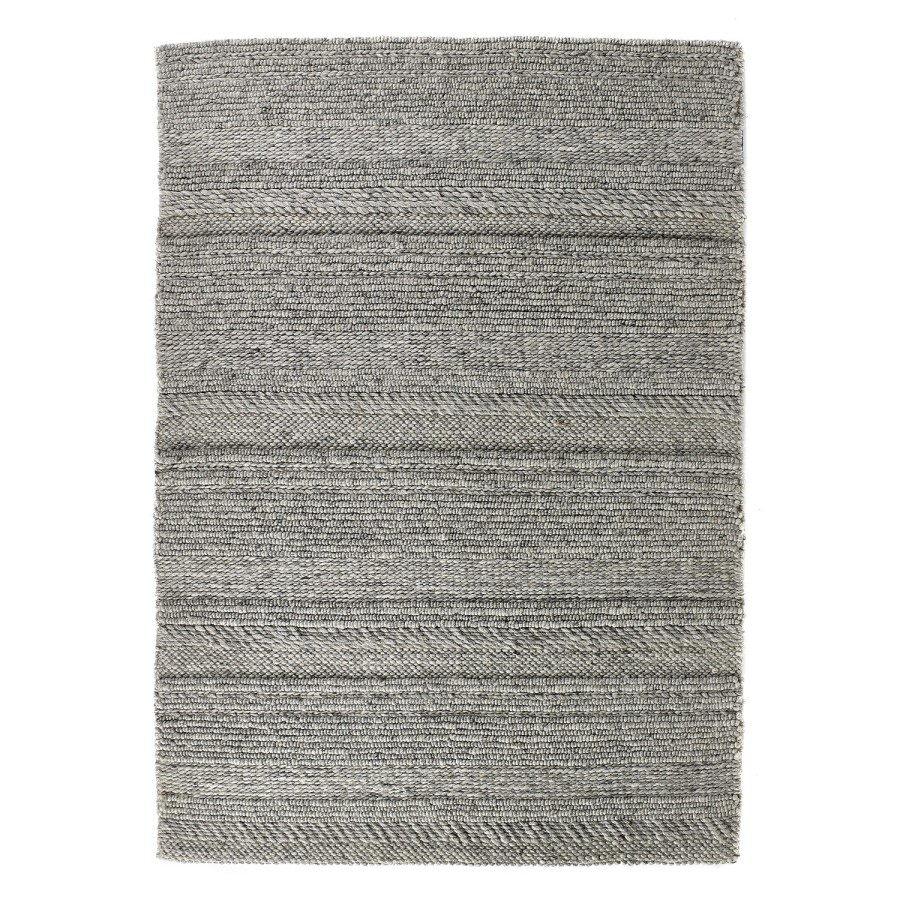 Wool Chunky Knit Grey Rug - 230 x 160 cm - Ripley