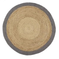 Round Jute Rug with Grey Border - 150x150cm - Ripley Round Jute Rug with Grey Border - 150x150cm - Ripley