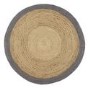 Round Jute Rug with Grey Border - 150x150cm - Ripley