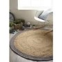 Round Jute Rug with Grey Border - 150x150cm - Ripley