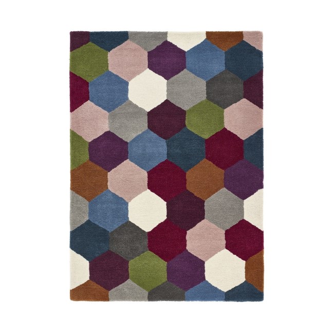 Ripley Hexagon Multi Coloured Rug 120x170cm