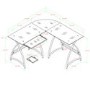 51" Modern Corner Glass Computer Desk - Silver