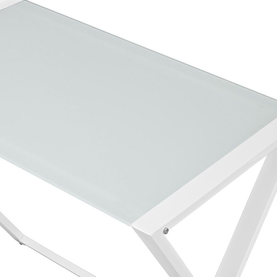White Glass Corner Desk - Foster