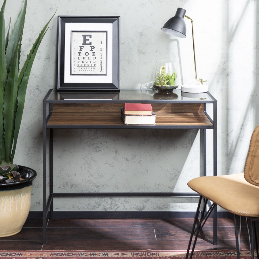 Foster Industrial Computer Desk - Dark Walnut