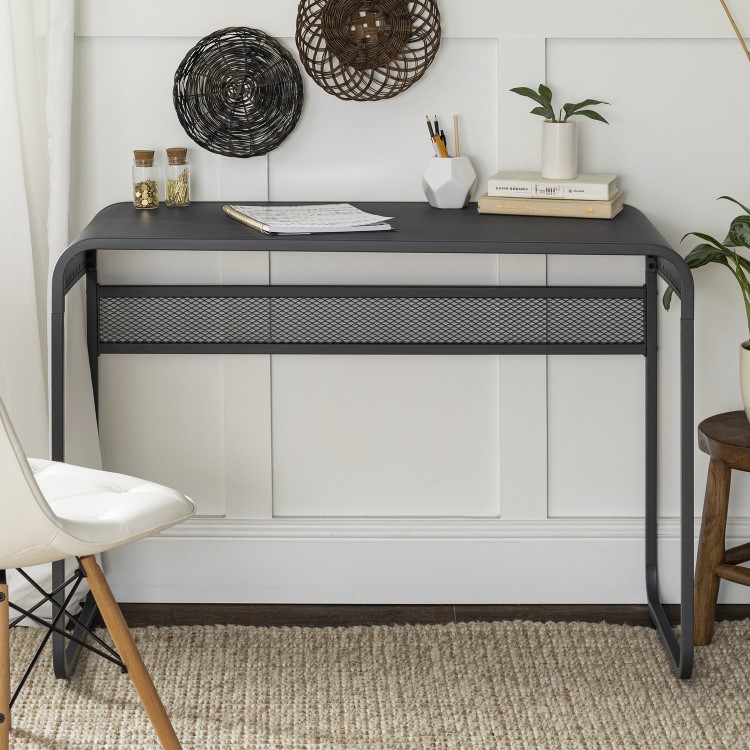 Industrial Grey Metal Office Desk - Foster