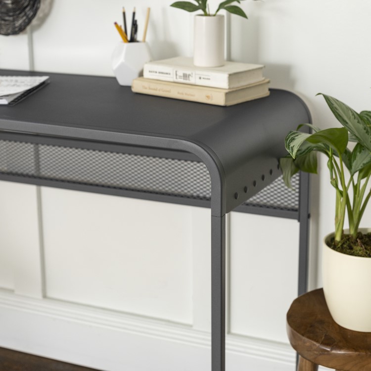 Industrial Grey Metal Office Desk - Foster