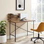 Foster Slat Back Adjustable Storage Writing Desk - Reclaimed Barnwood