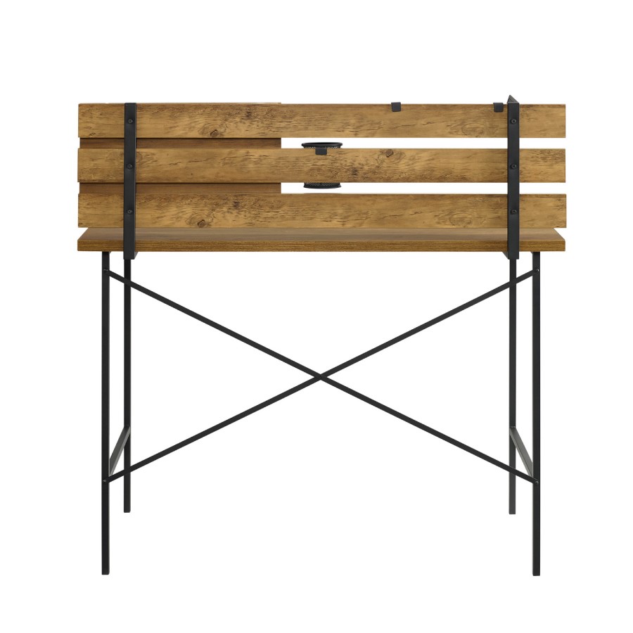 Foster Slat Back Adjustable Storage Writing Desk - Reclaimed Barnwood