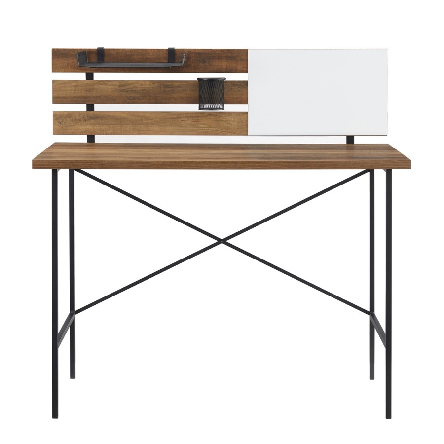 Foster Slat Back Adjustable Storage Writing Desk - Reclaimed Barnwood