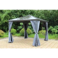 Grey Polycarbonate Gazebo - 3x3m - Runcton